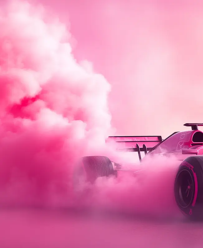 Race car peeling-out and creating ample amounts of smoke